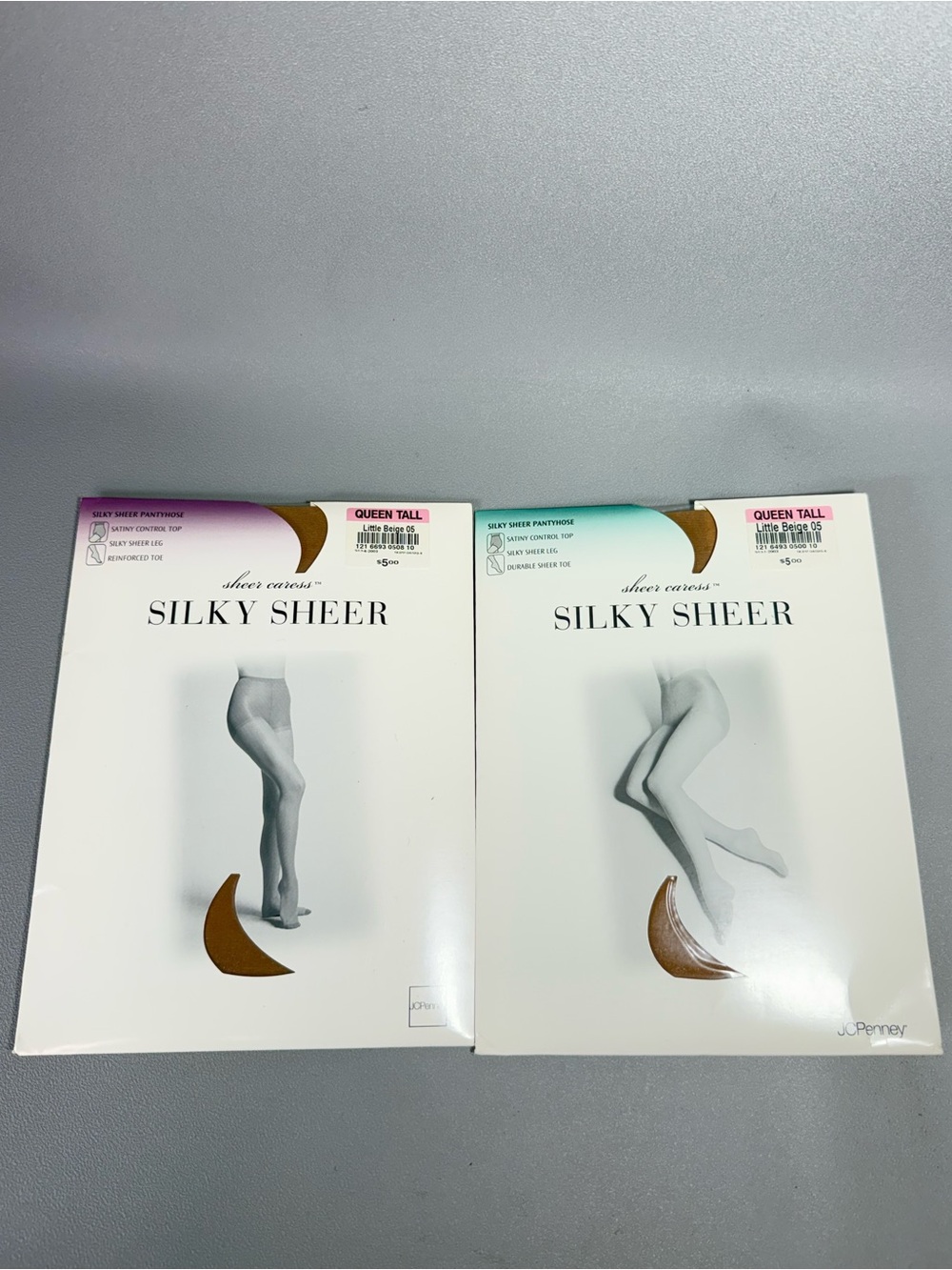 Sheer Caress Silky Sheer Pantyhose Bundle of 2 pkgs Beige 05